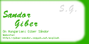 sandor giber business card